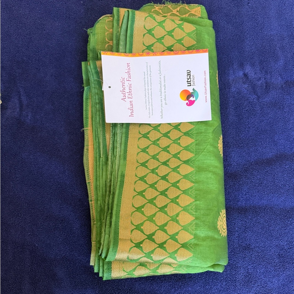 Green and Gold Indian Saree